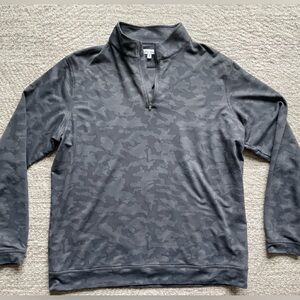 Peter Millar Perth Performance Quarter Zip, Mens XL, Grey Camo